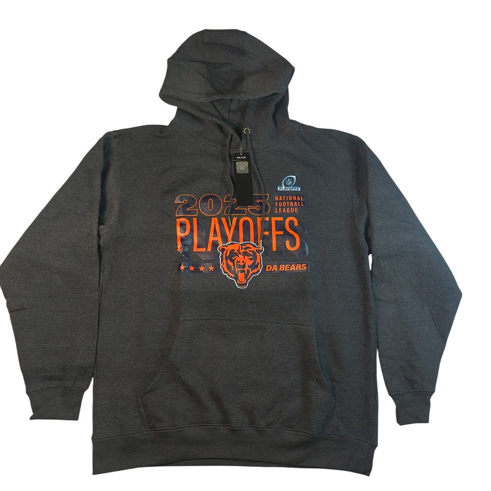 Chicago Bears 2025 NFL Playoffs Hoodie Large Fanatics Team Apparel Cotton NWT